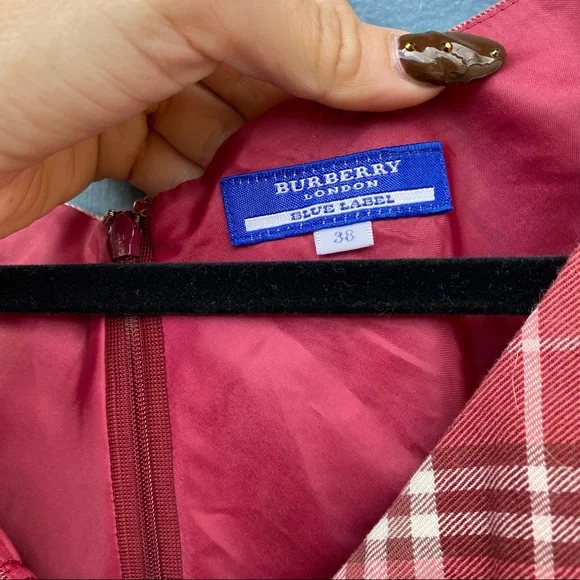 Burberry Vintage Sz S Plaid Red Dress